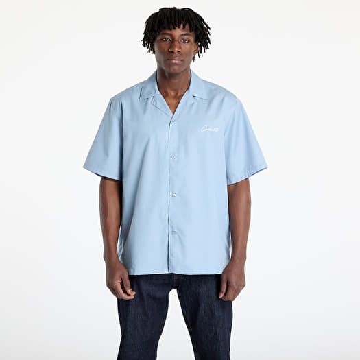 Shirt Carhartt WIP S/S Delray Shirt UNISEX Frosted Blue/ White