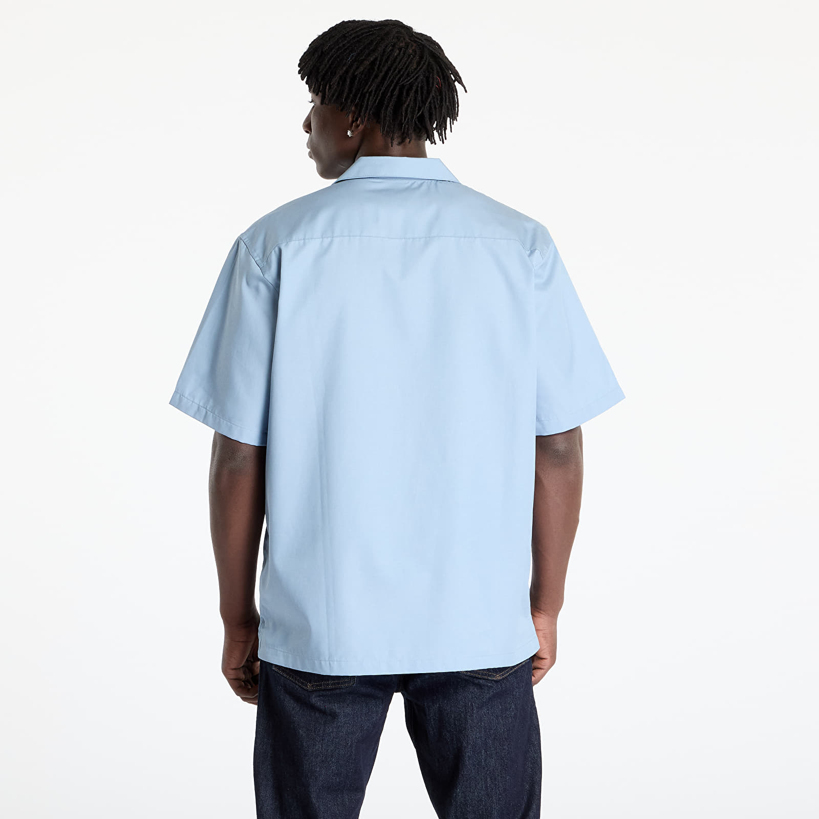Férfi ingek Carhartt WIP S/S Delray Shirt UNISEX Frosted Blue/ White