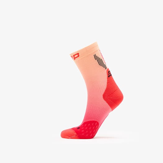 CEP Mid Cut Gradient Socks Red/ Marigold Fade