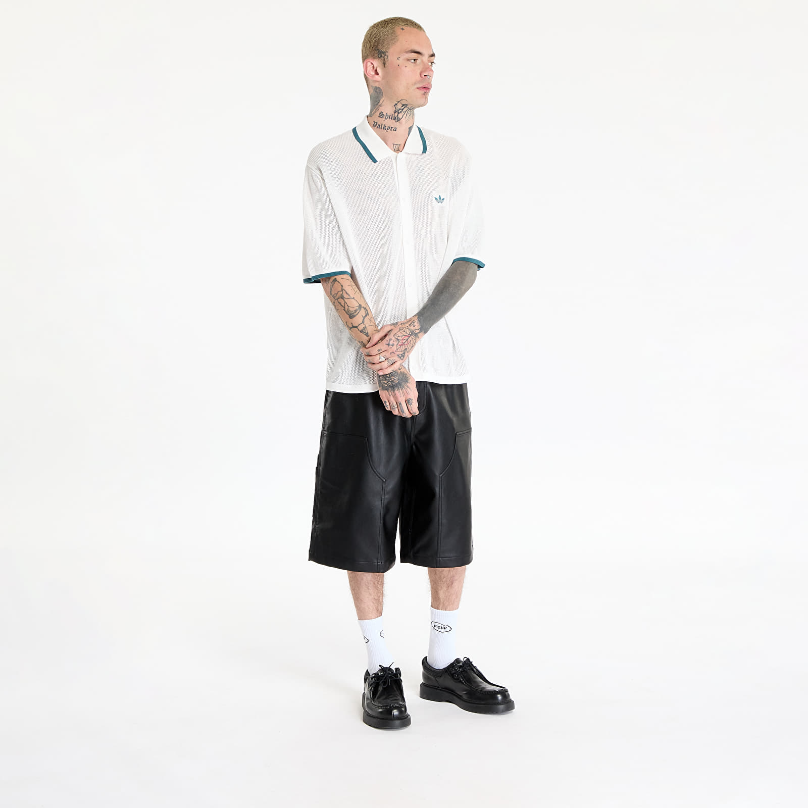 Ingek adidas Button Down Knitted Shirt White/ Wonder White