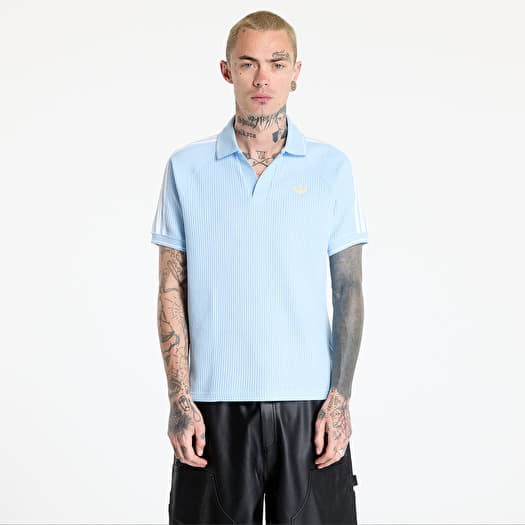 Μπλουζάκι adidas Waffle Knit Polo Shirt Blue/ Clear Sky/ Almost Yellow