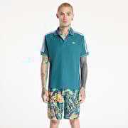 adidas Waffle Knit Polo Shirt Green/ Tech Green/ Hazy Orange