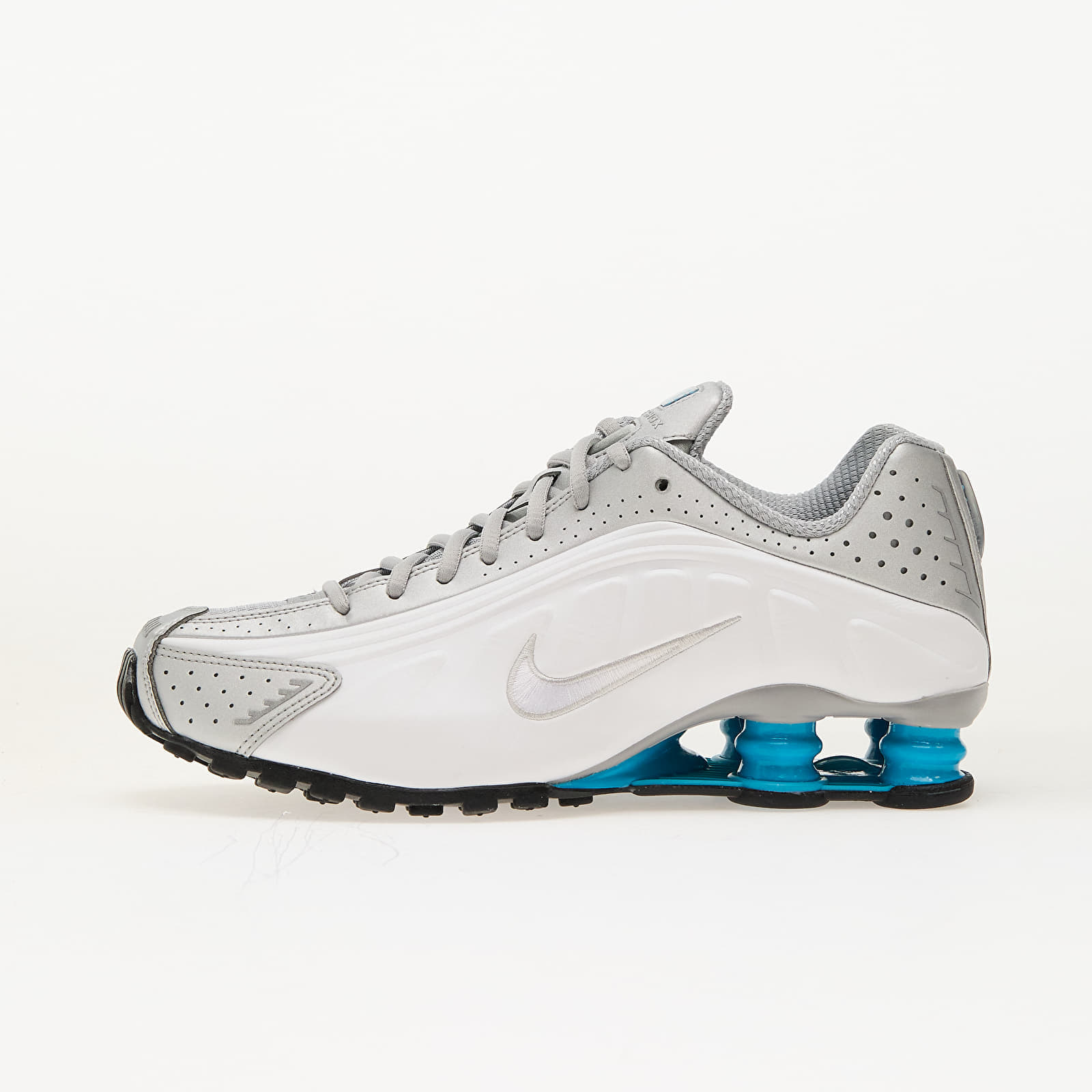 Sneakers Nike Shox R4 Metallic Silver/ Blue Lagoon-White UK 7.5