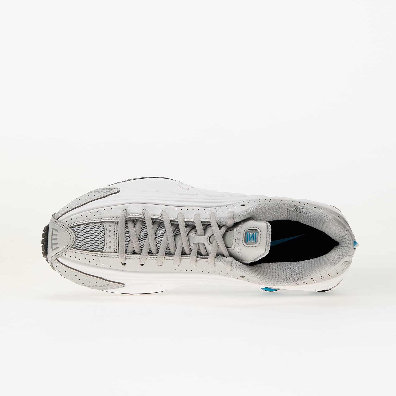 Meeste kingad Nike Shox R4 Metallic Silver/ Blue Lagoon-White