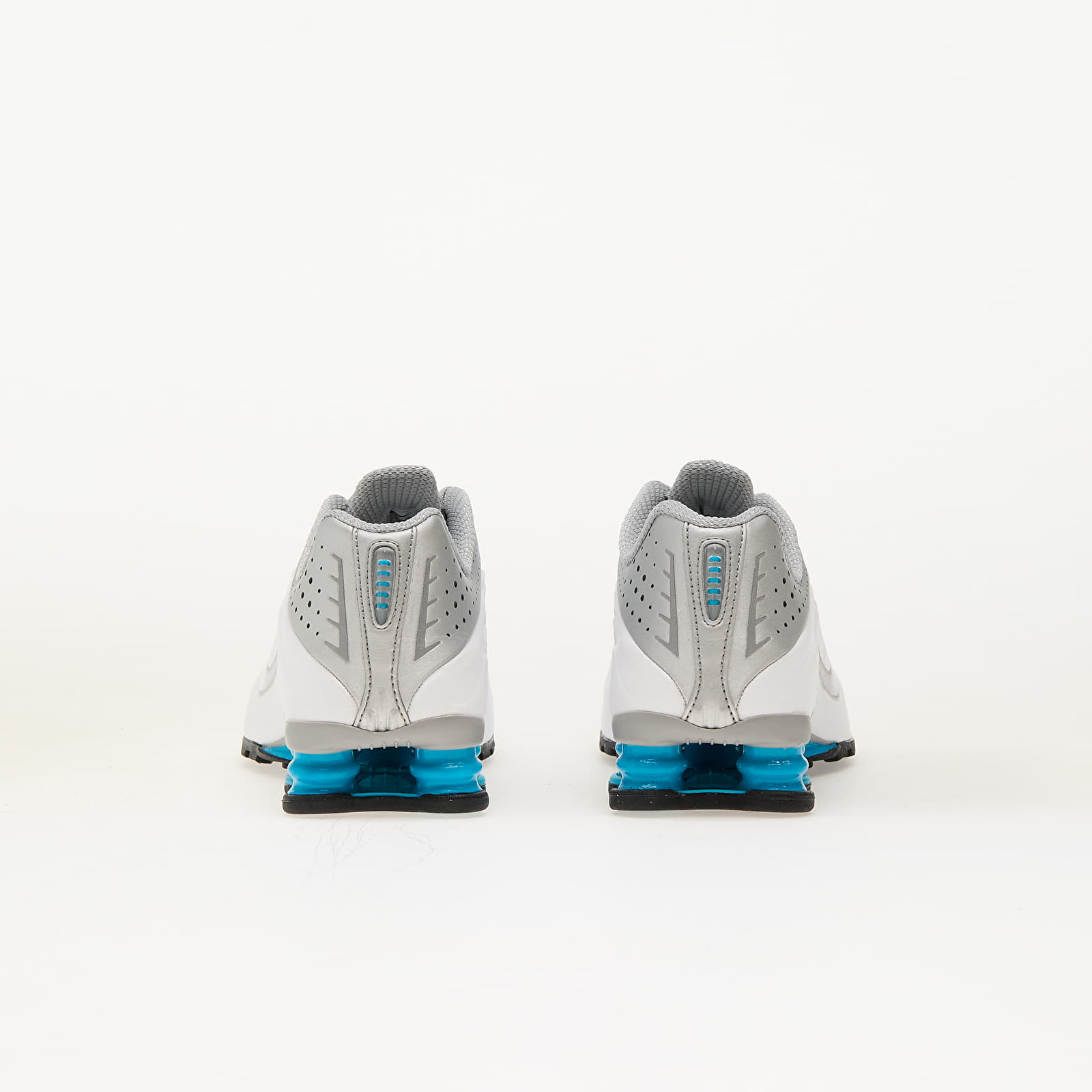 Meeste kingad Nike Shox R4 Metallic Silver/ Blue Lagoon-White
