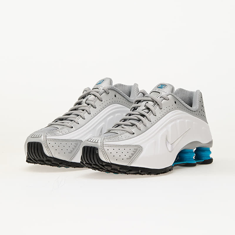 Nike Shox R4 Metallic Silver/ Blue Lagoon-White | Footshop