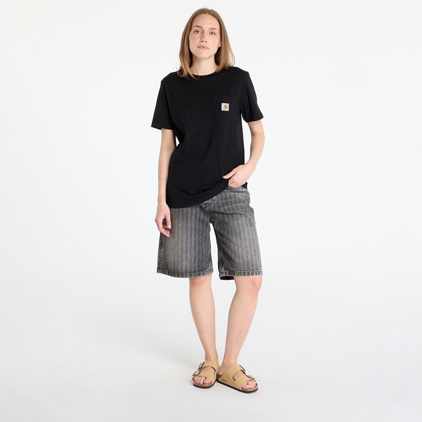 Pólók Carhartt WIP Pocket Short Sleeve T-Shirt UNISEX Black