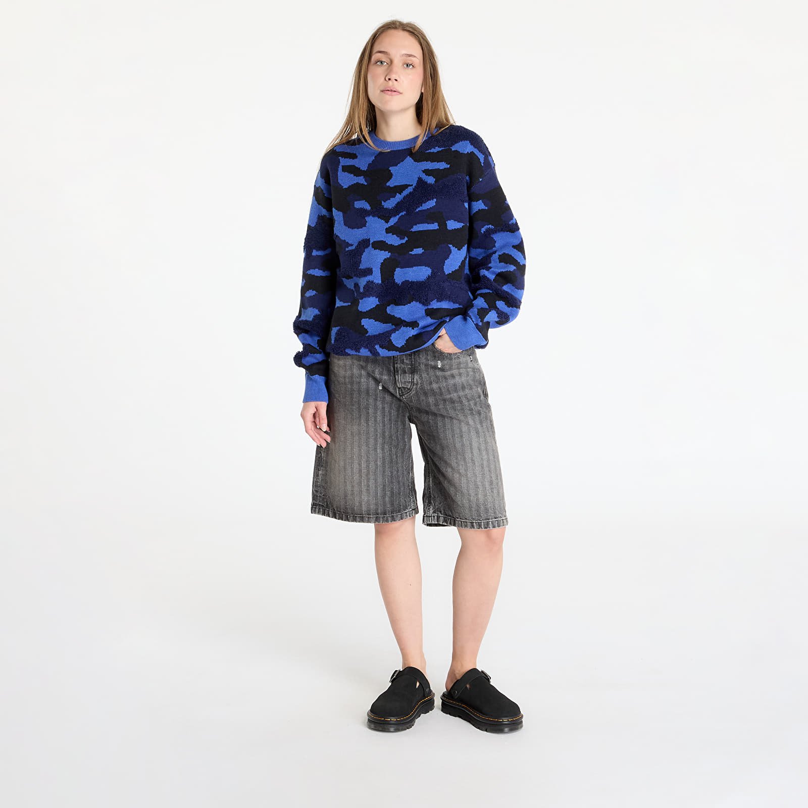 Svetre DIME Camo Chenille Knit UNISEX Marine