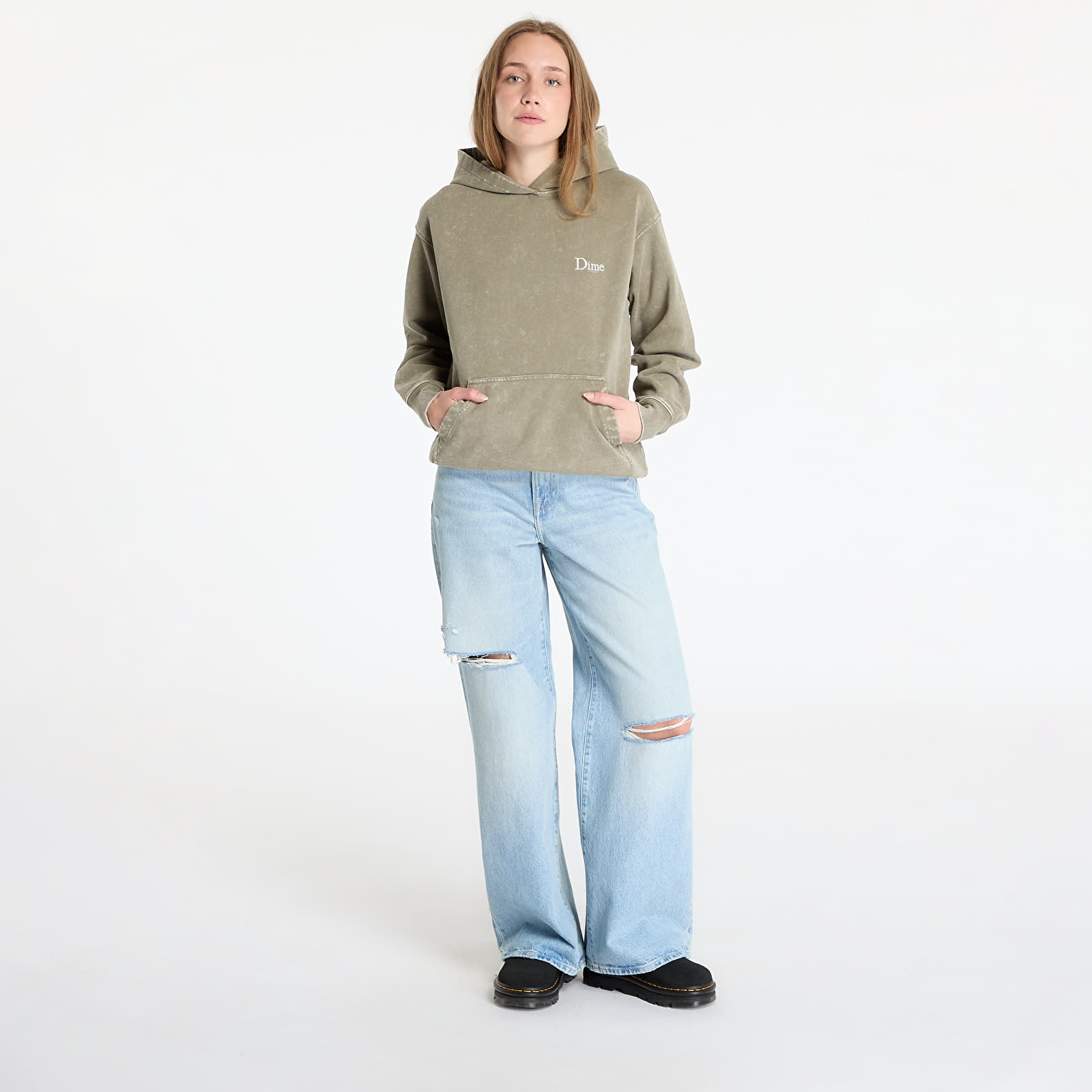 Kapucnis pulóverek és pulcsik DIME Classic French Terry Hoodie UNISEX Faded Cement