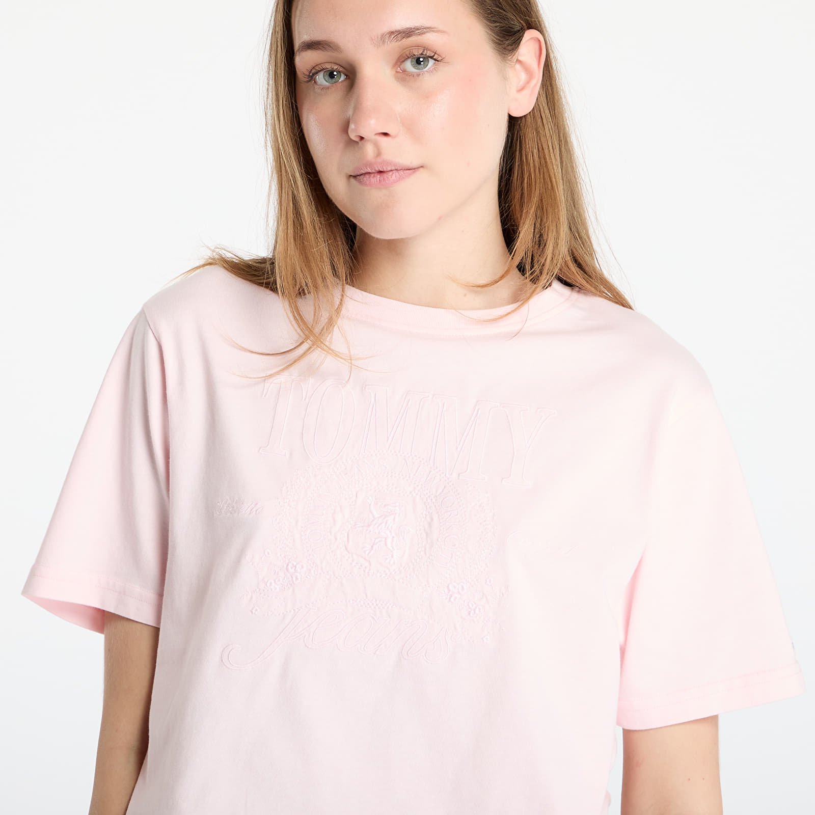 Dámske tričká Tommy Jeans Relaxed Tonal Crew T-Shirt Pink