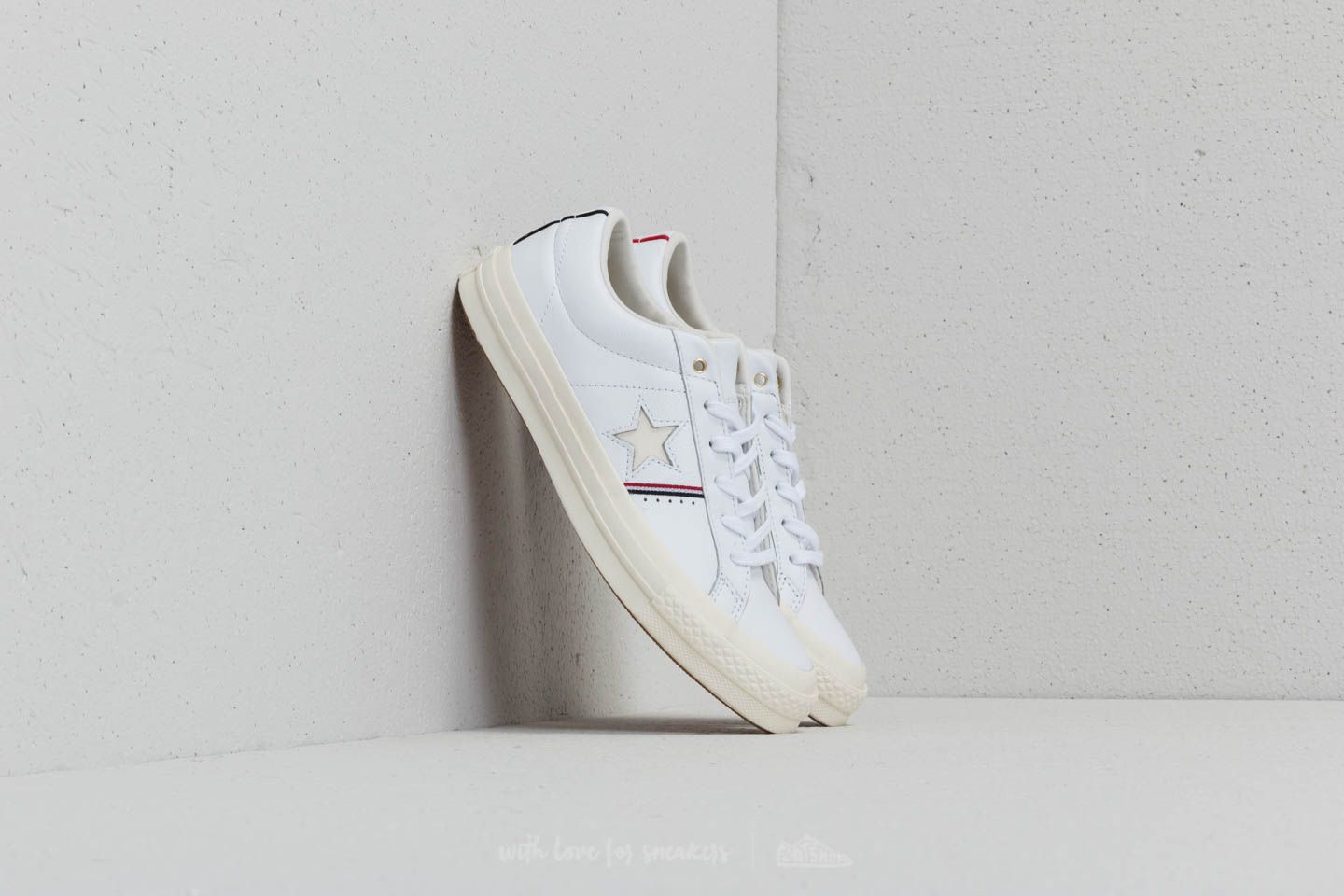 Herren Sneaker und Schuhe Converse One Star Ox White/ Enamel Red/ Egret
