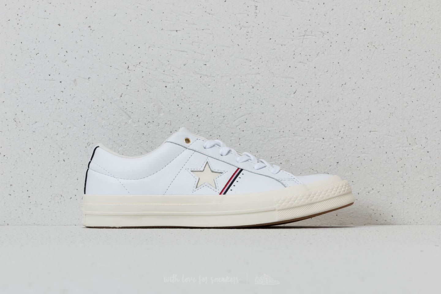 Converse one star trainers white enamel red egret clearance