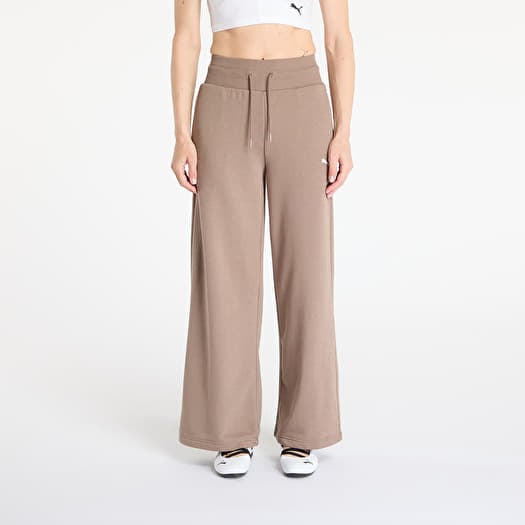 Puma Wardrobe Essentials Relaxed Wide Leg Sweatpants Totally Taupe