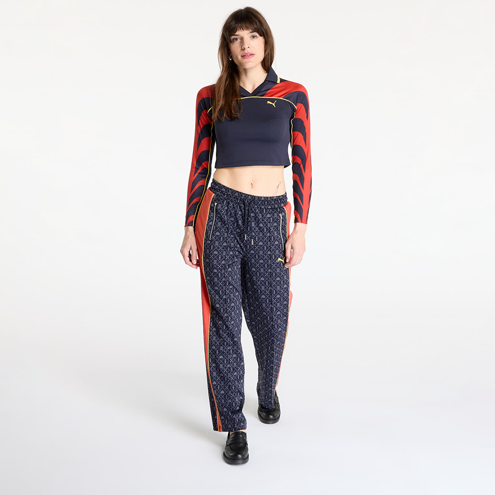 Női melegítőnadrágok Puma Road To Unity AOP Straight Track Pants New Navy-AOP