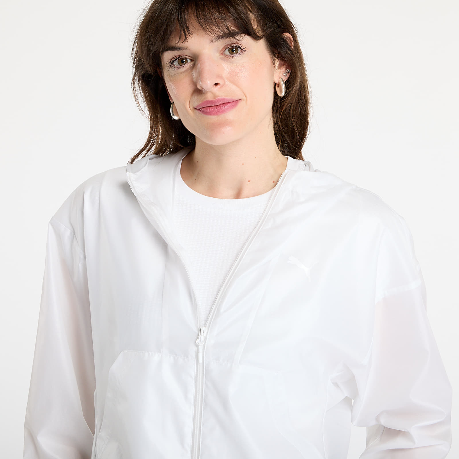 Dámské bundy Puma Wardrobe Essentials Oversized UV Wind Jacket PUMA White