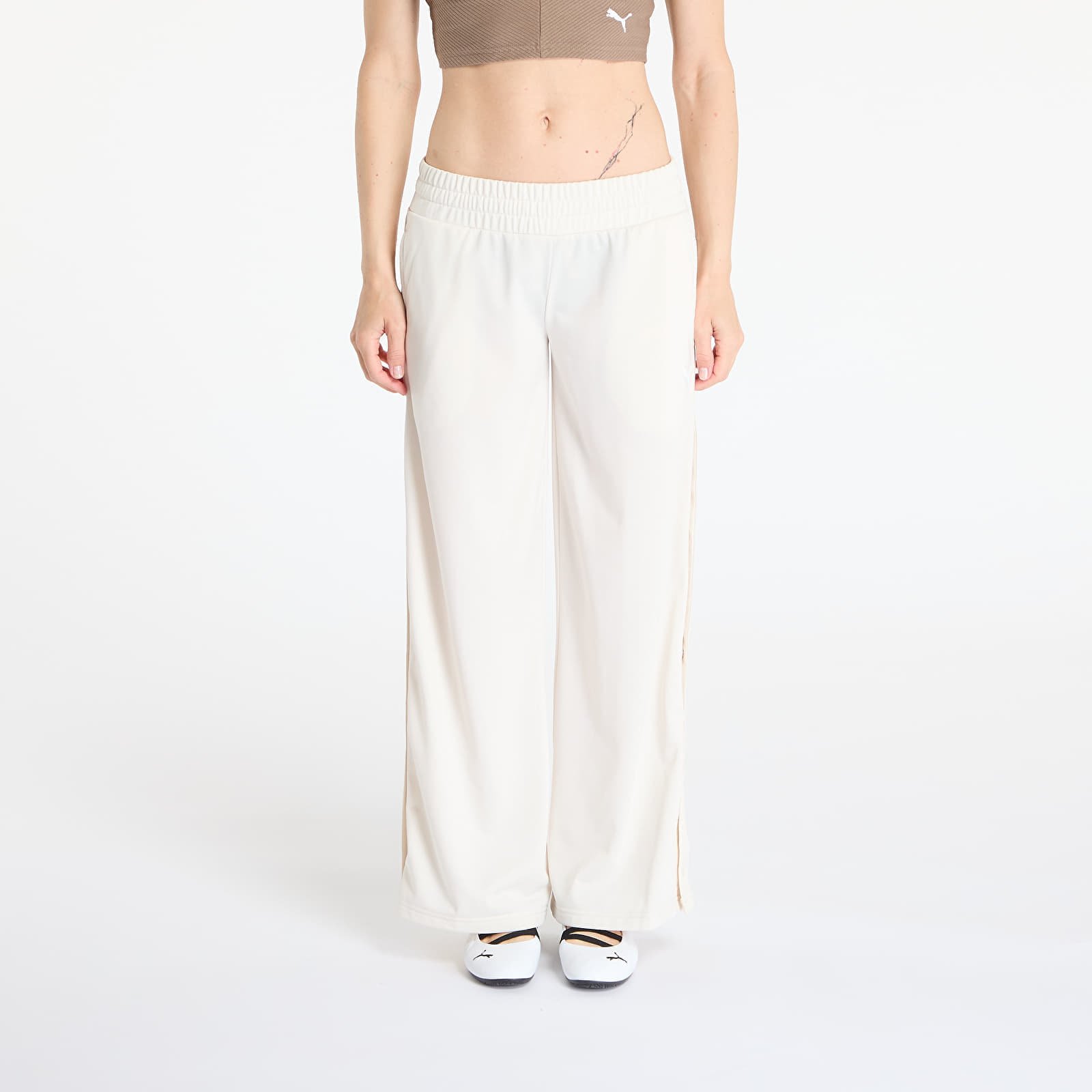 Pantaloni Puma Wardrobe Essentials Low Rise Popper Pants Alpine Snow L