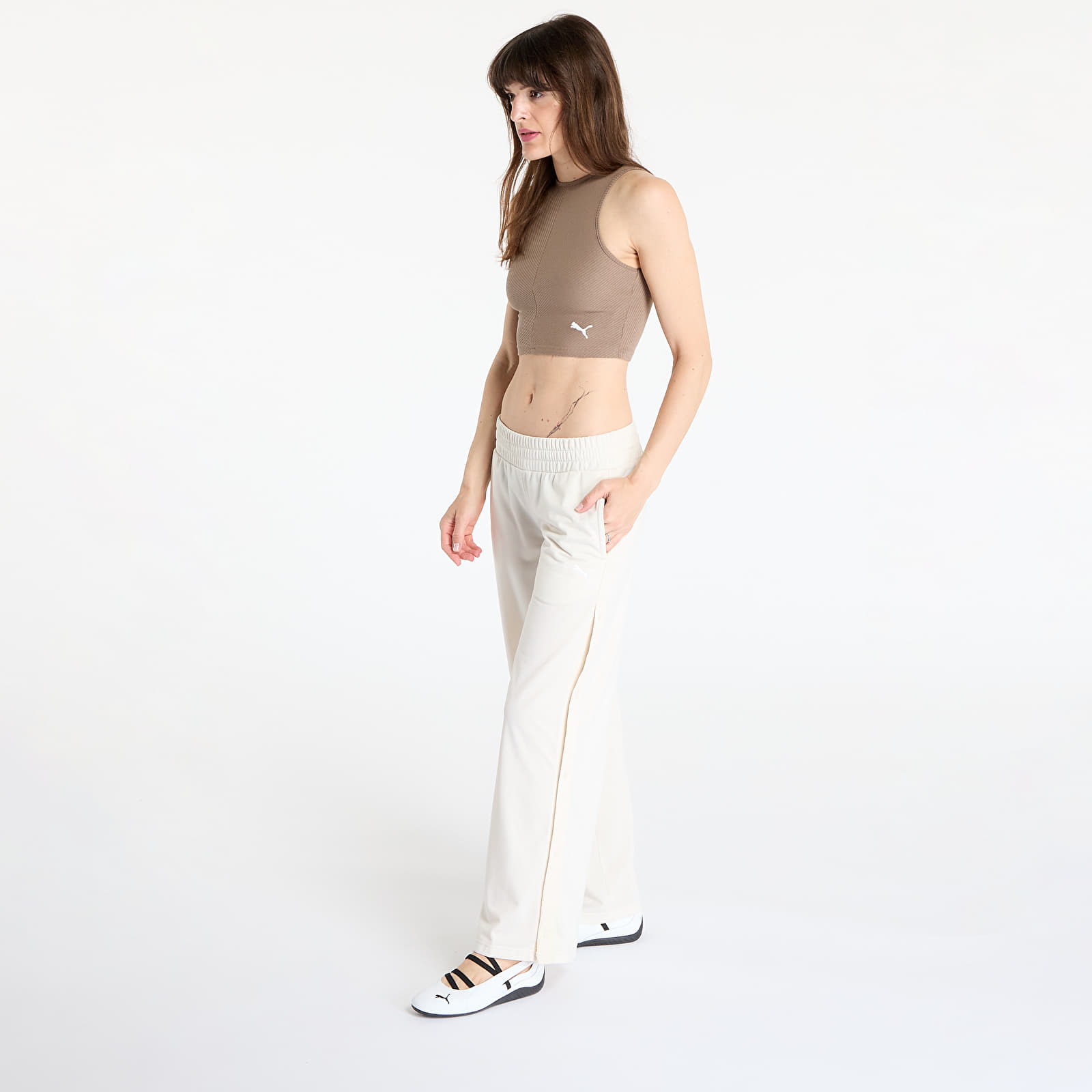 Naiste püksid Puma Wardrobe Essentials Low Rise Popper Pants Alpine Snow