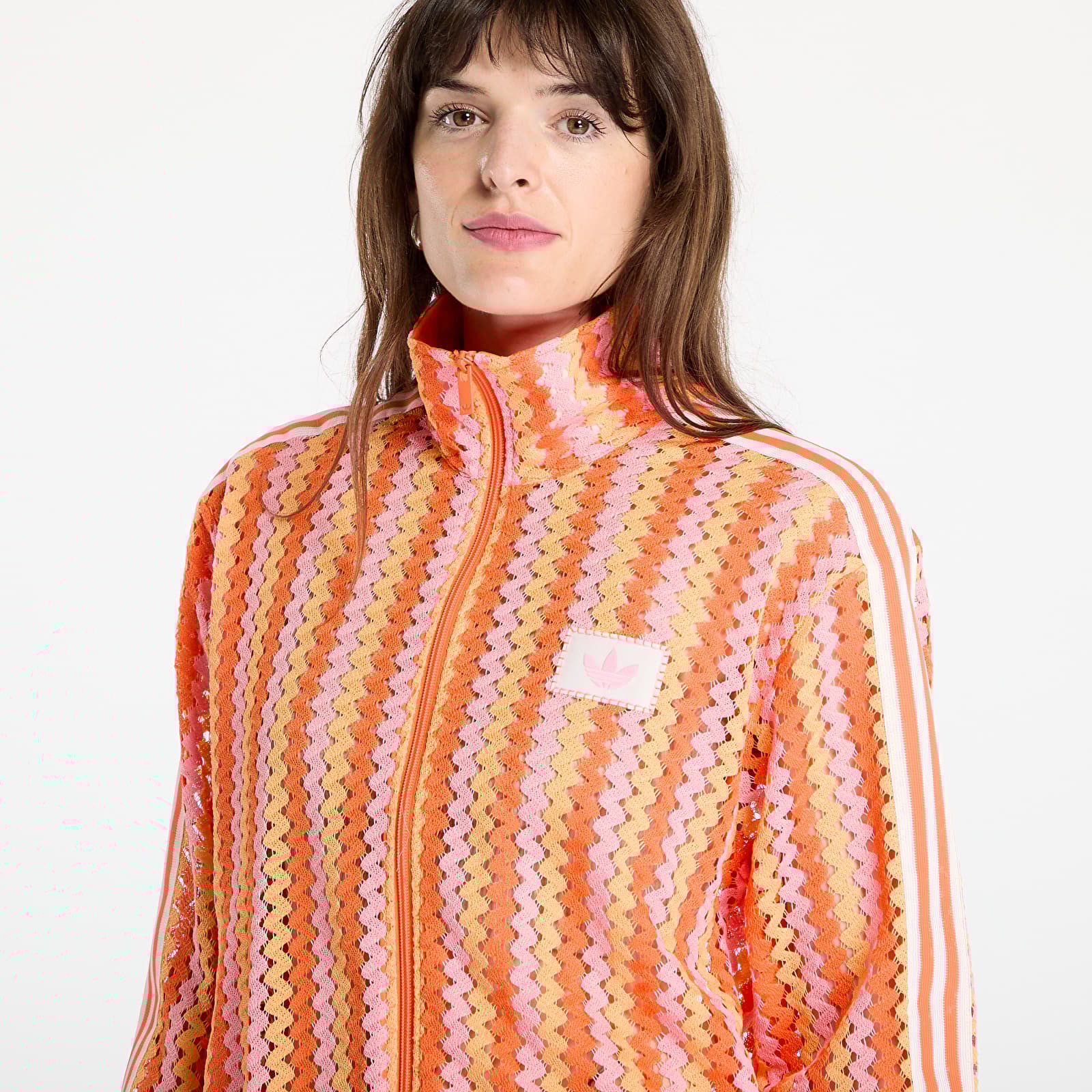 Hoodies and sweatshirts  adidas Originals Summer Glow Firebird Track Top Semi Lucid Fuchsia/ Hazy Orange/ Semi Solar Orange