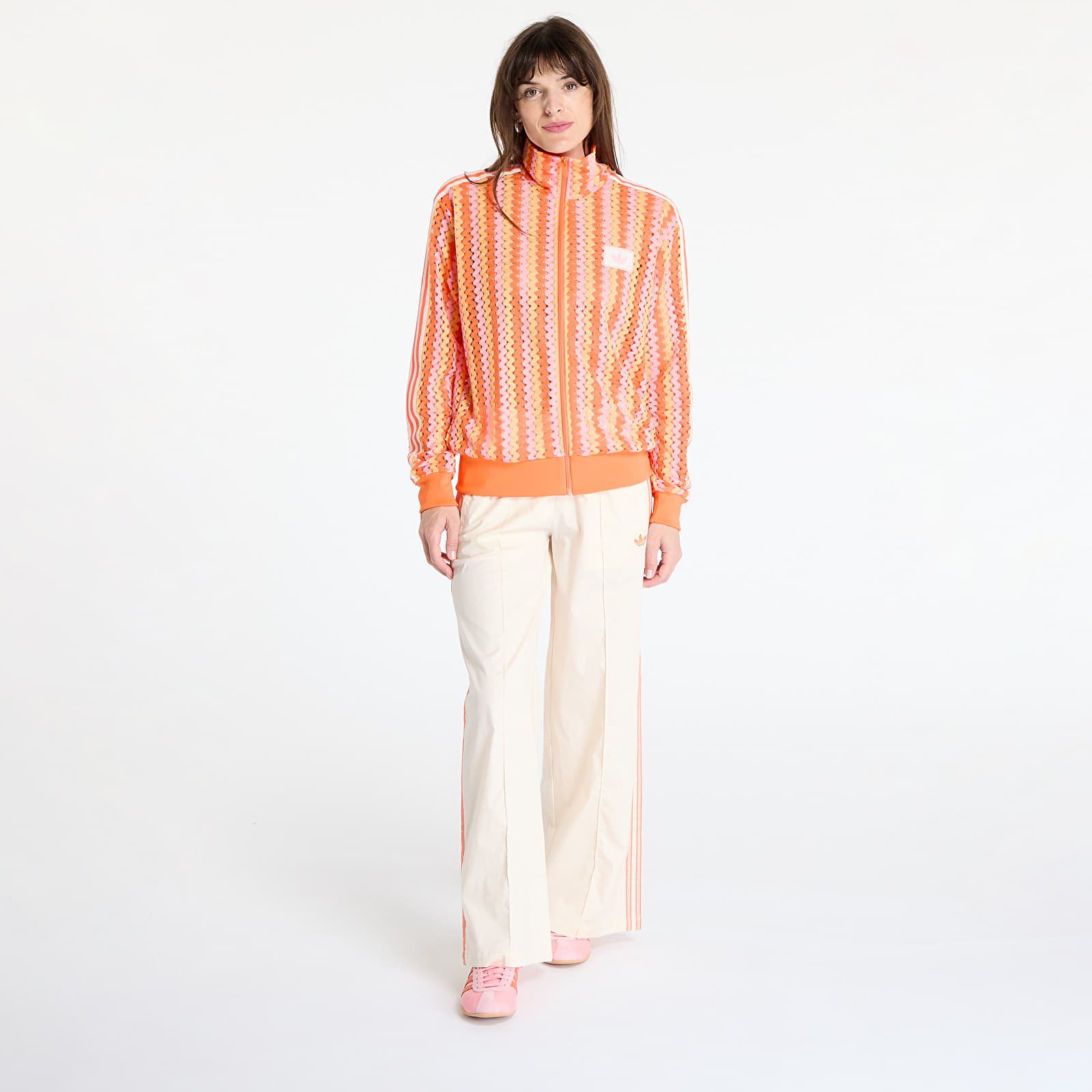 Hoodies and sweatshirts  adidas Originals Summer Glow Firebird Track Top Semi Lucid Fuchsia/ Hazy Orange/ Semi Solar Orange
