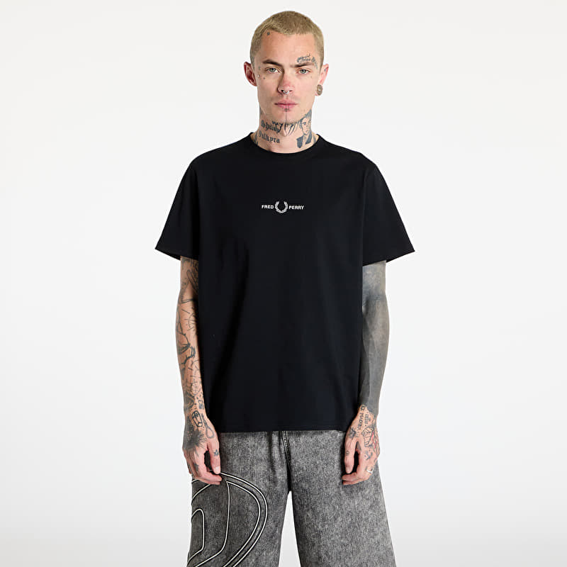 FRED PERRY Embroidered T-Shirt Black