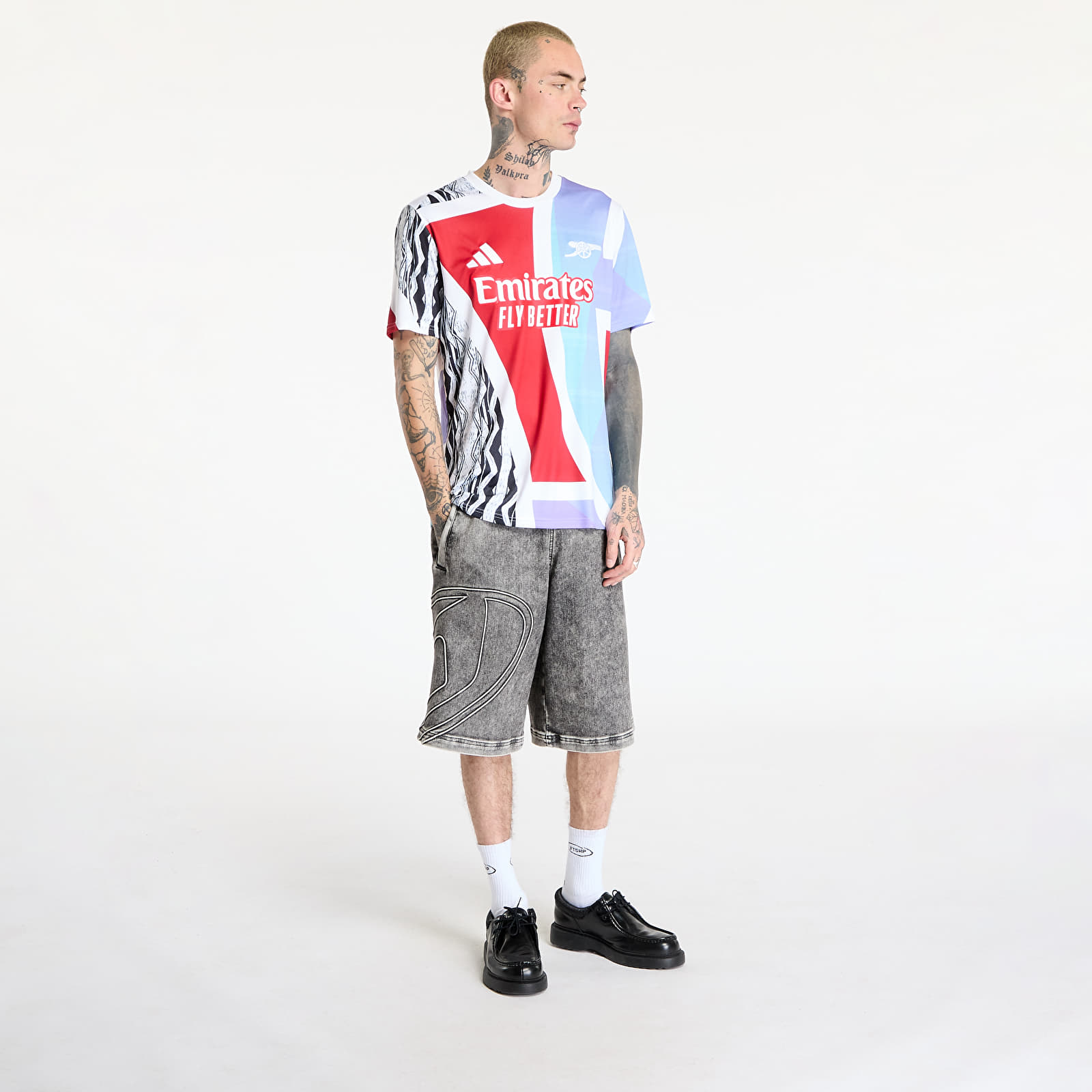 Trikots adidas Arsenal Fc 24/25 Pre-Match Jersey Better Scarlet/ White/ Black/ Clear Aqua