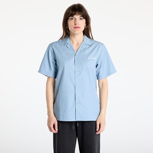 Shirt Carhartt WIP S/S Delray Shirt UNISEX Frosted Blue/ White