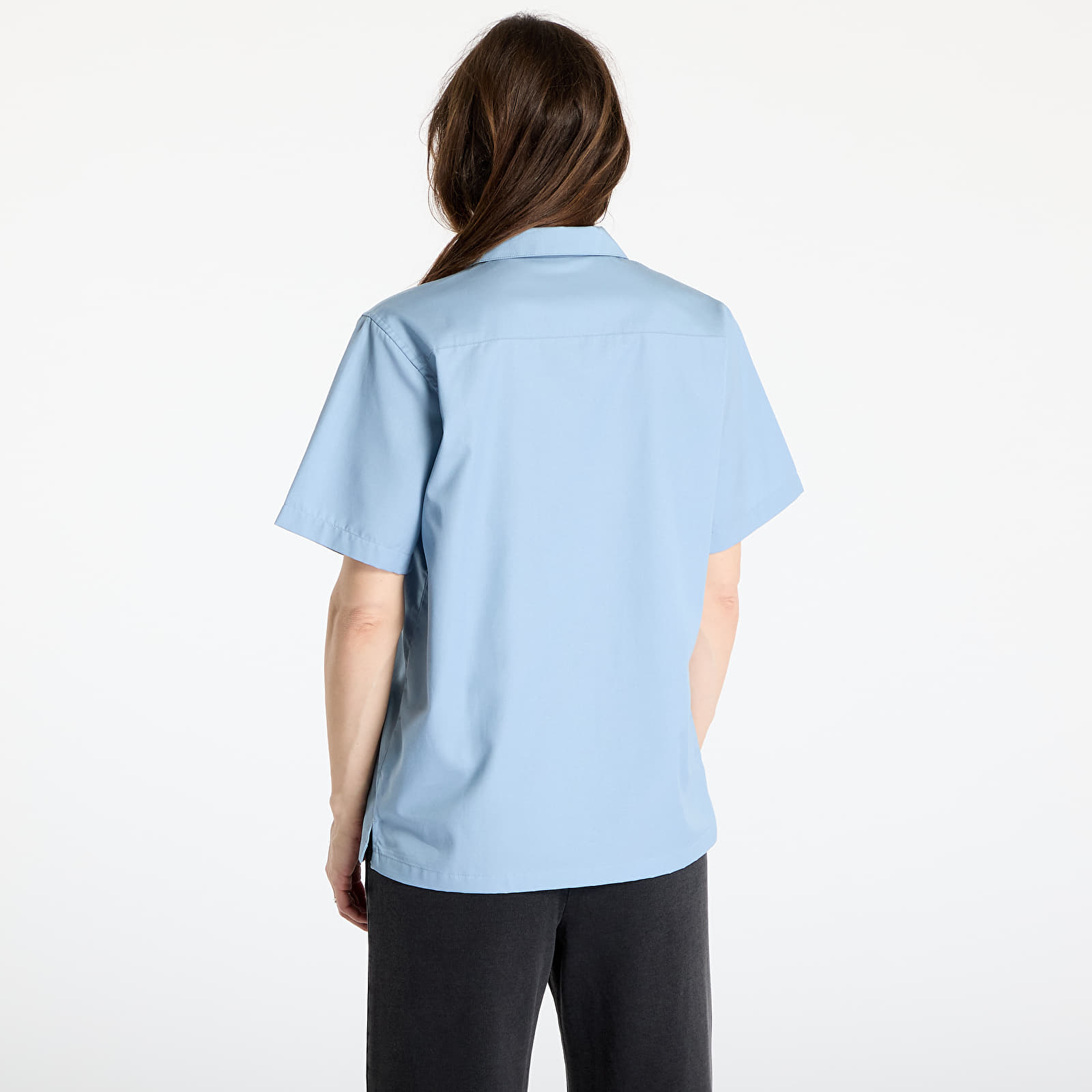Férfi ingek Carhartt WIP S/S Delray Shirt UNISEX Frosted Blue/ White