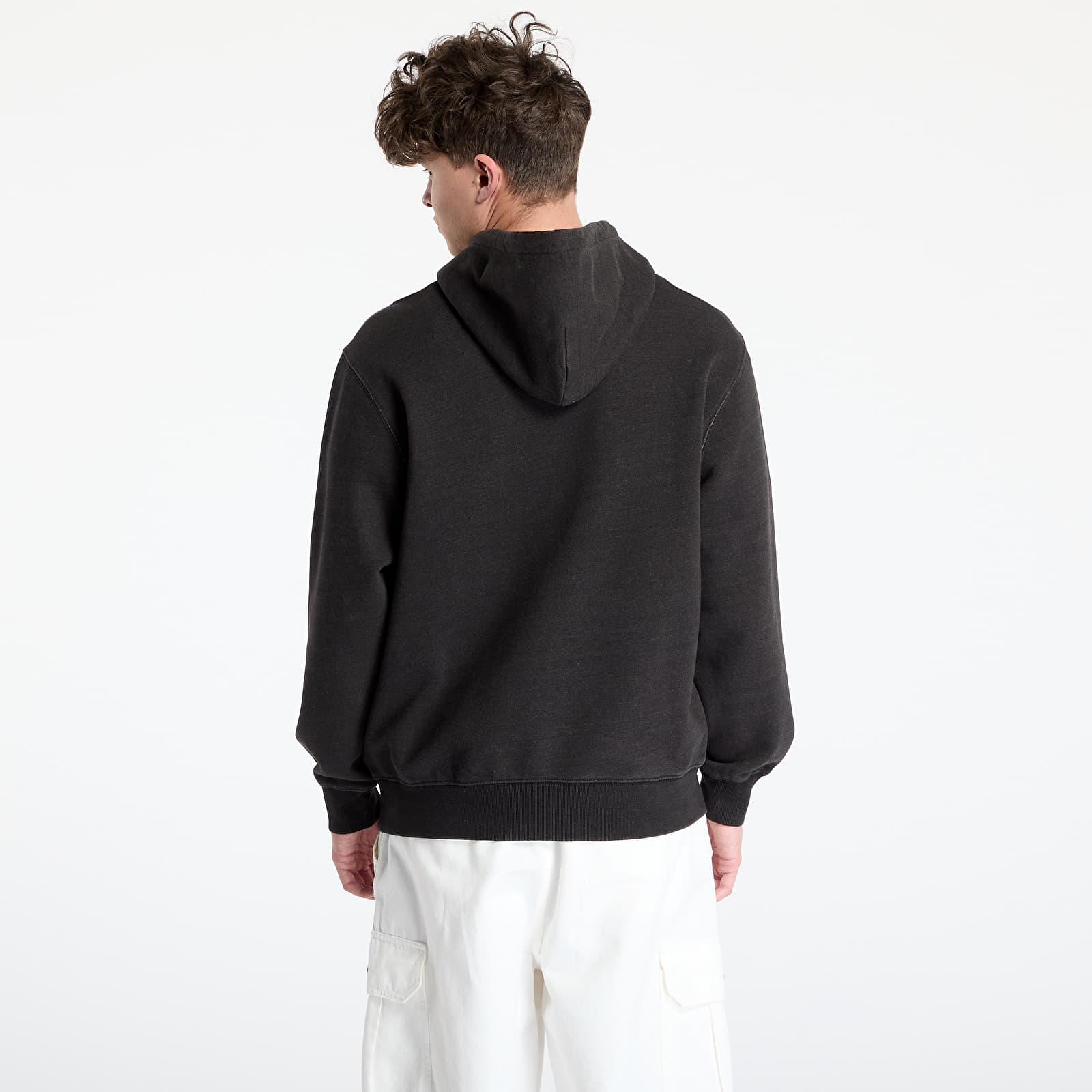 Férfi kapucnis pulcsik Carhartt WIP Hooded Ingo Sweat UNISEX Black Garment Dyed
