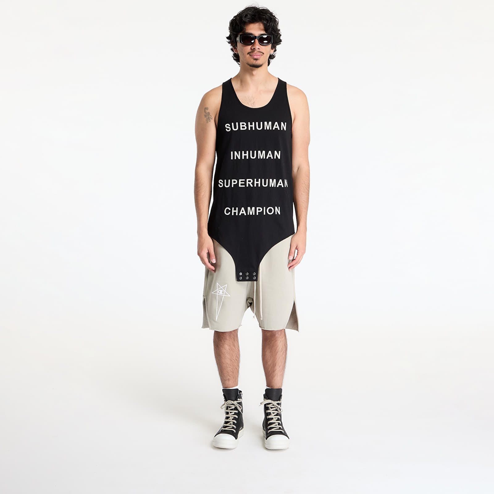 Pánské kraťasy Rick Owens DRKSHDW x Champion Beveled Pods Pearl
