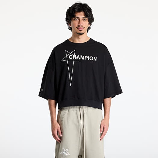 Tričko Rick Owens DRKSHDW x Champion Tommy Cropped Tee Black