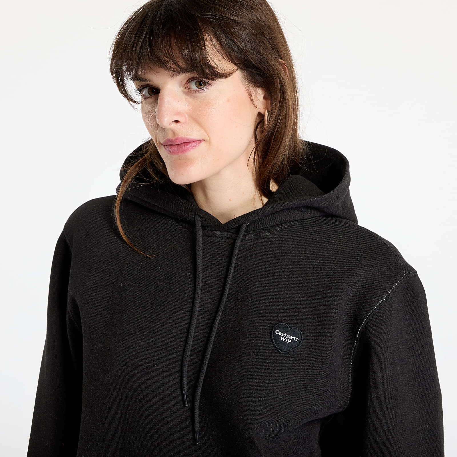 Férfi kapucnis pulcsik Carhartt WIP Hooded Ingo Sweat UNISEX Black Garment Dyed