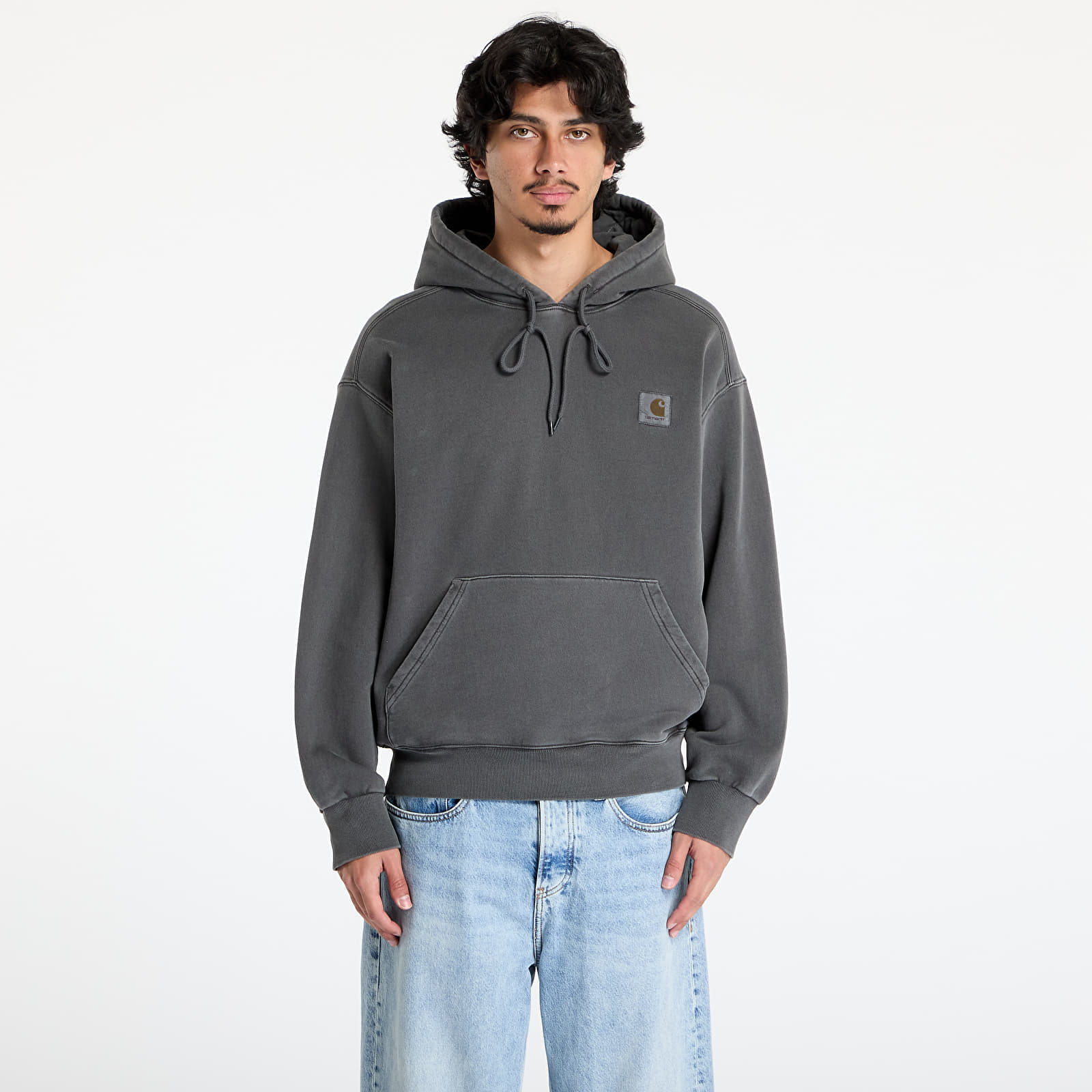 Суитшърт Carhartt WIP Hooded Nelson Sweat UNISEX Graphite Garment Dyed XS