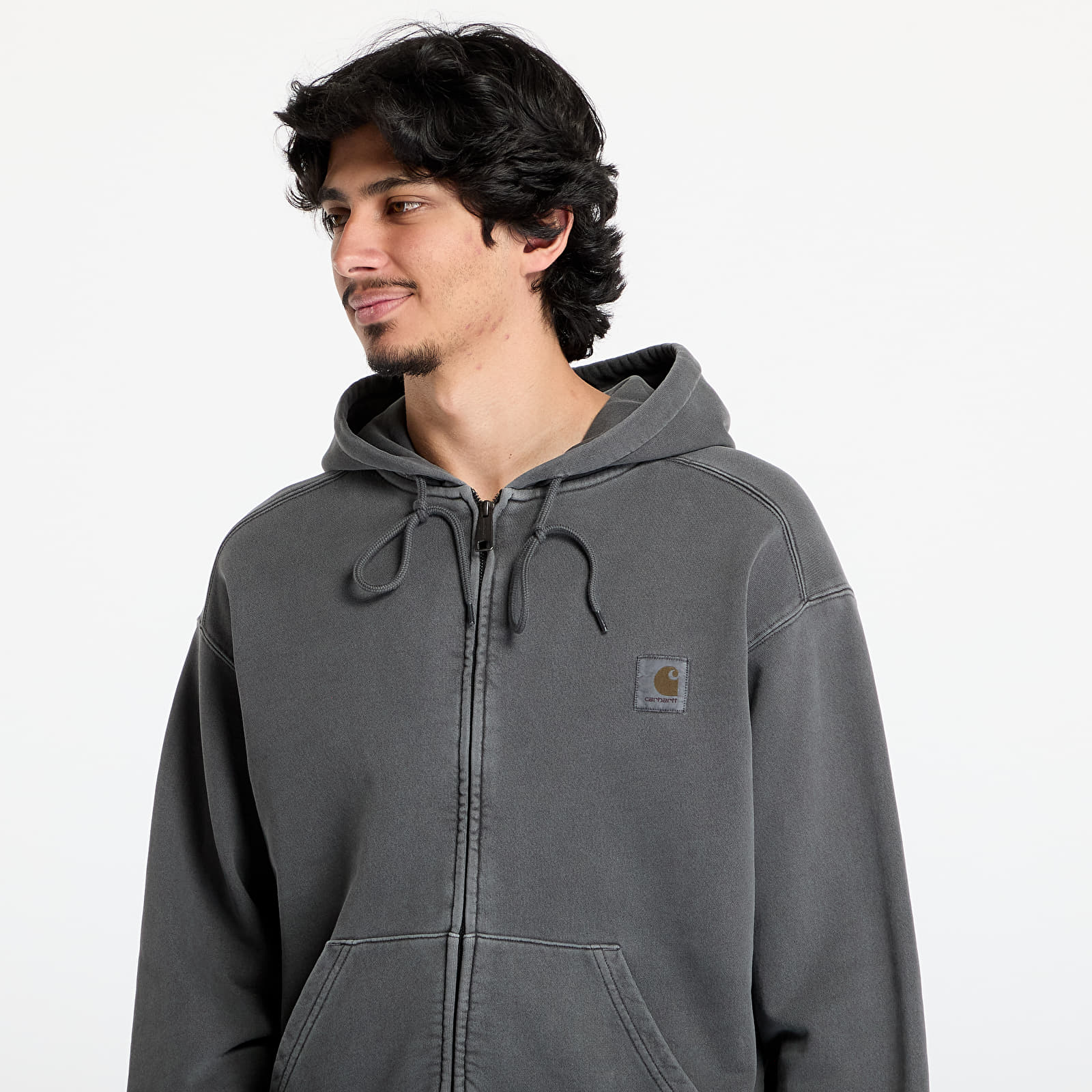 Men's jackets Carhartt WIP Hooded Nelson Jacket UNISEX Graphite Garment Dyed