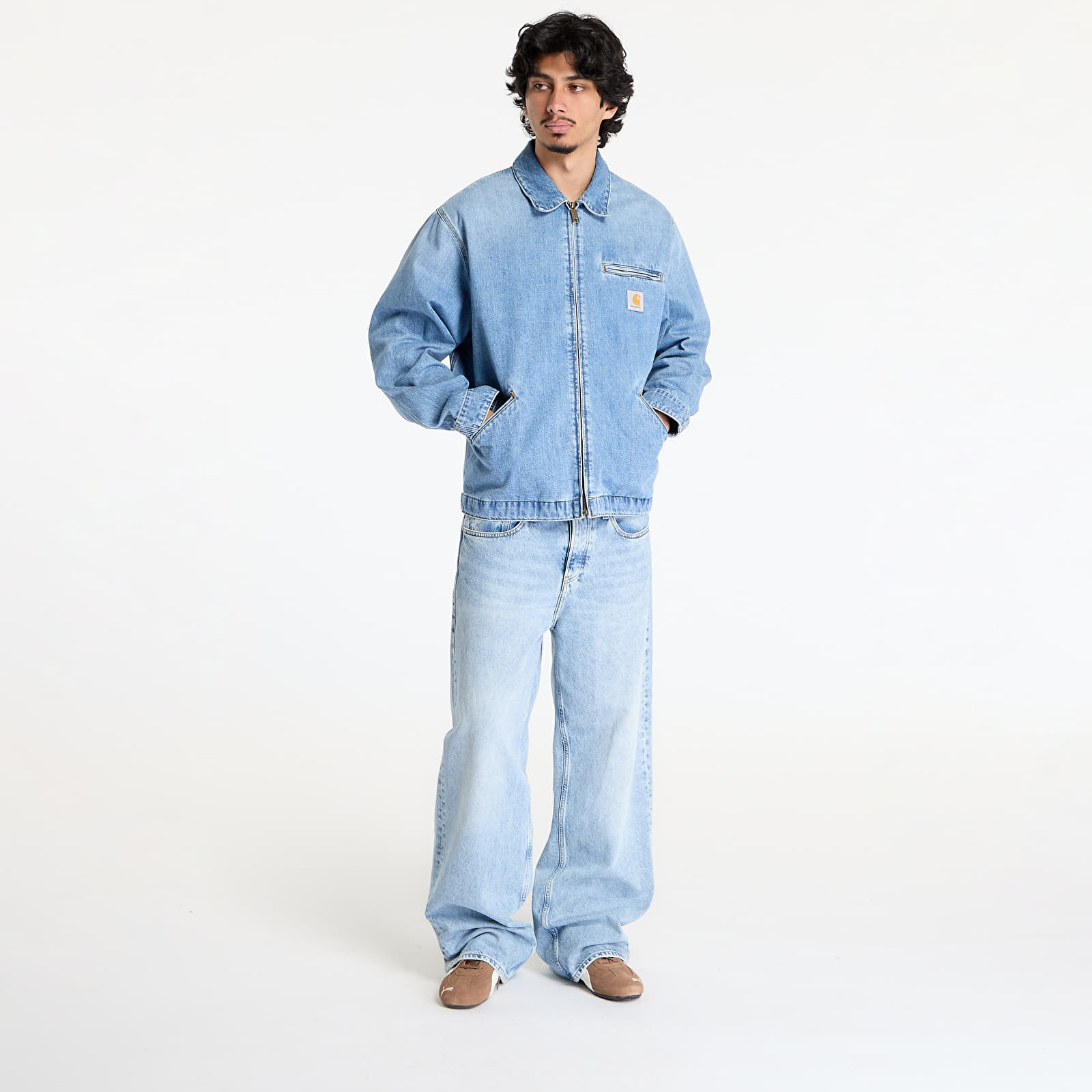 Vestes pour hommes Carhartt WIP OG Detroit Jacket UNISEX Blue Burst Washed