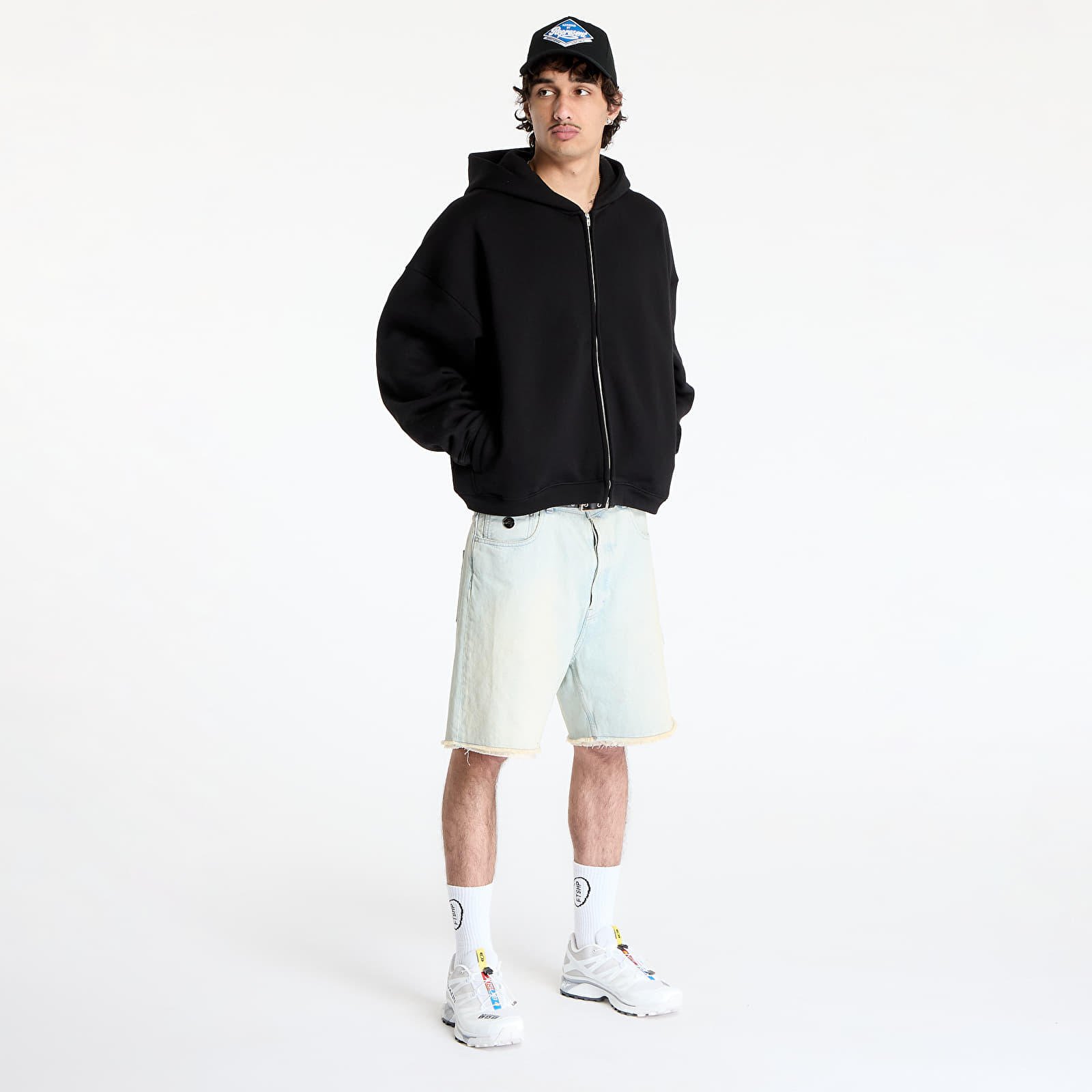 Puloverji   REPRESENT Initial Boxy Zip Hoodie Black