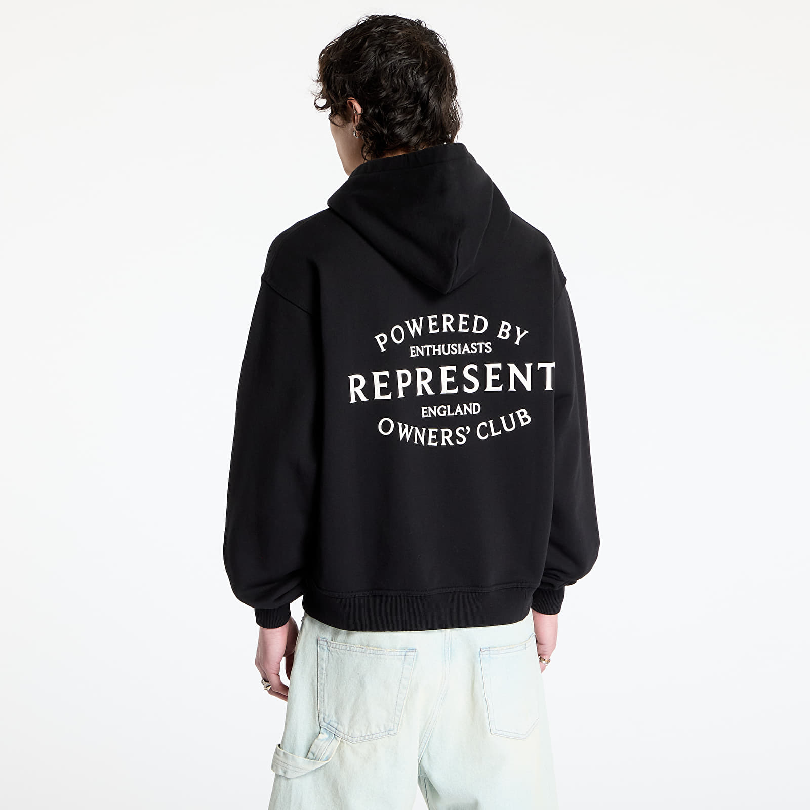 Bluzy REPRESENT Represent Owners Club Stamp Zip Up Hoodie Jet Black