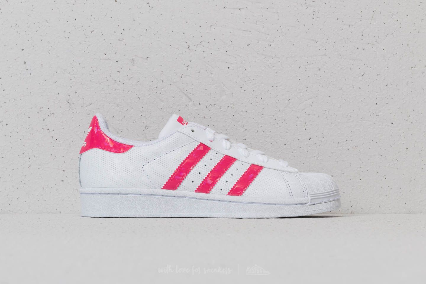 Sneaker und Schuhe für Kinder adidas Superstar J Ftw White/ Real Pink/ Ftw White