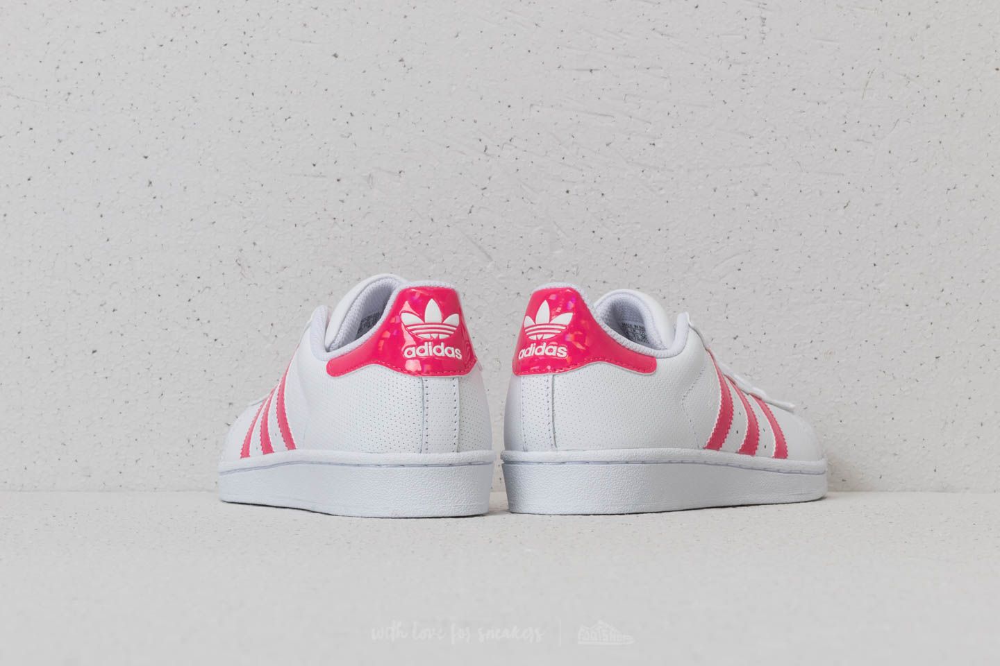 Sneaker und Schuhe für Kinder adidas Superstar J Ftw White/ Real Pink/ Ftw White