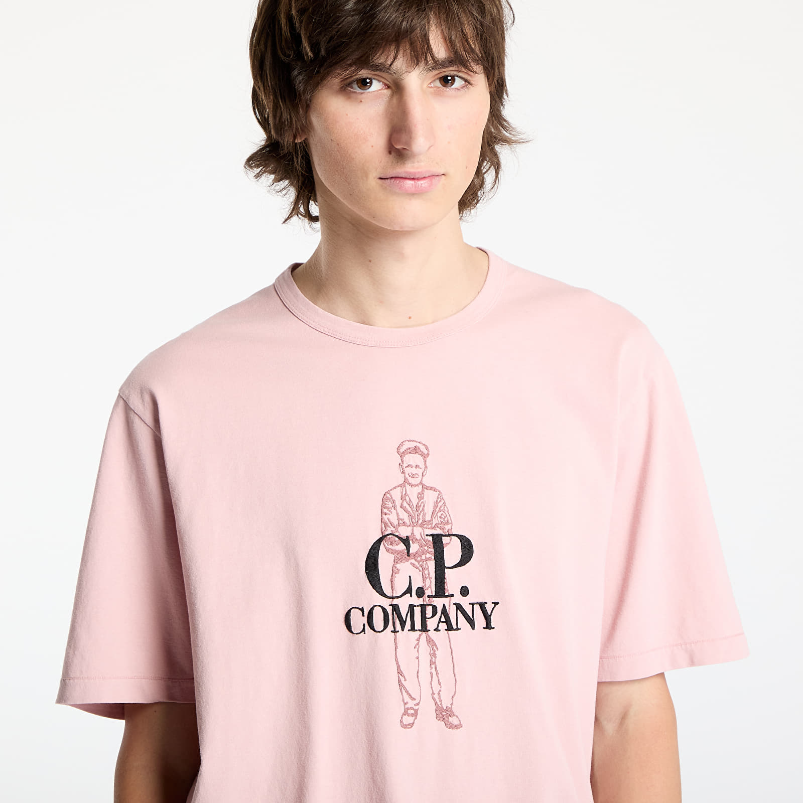 Pólók C.P. Company 1020 Jersey Logo T-Shirt Misty Rose Pink