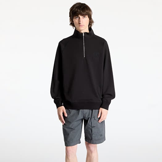 C.P. Company Diagonal Raised Fleece Sweatshirt Black