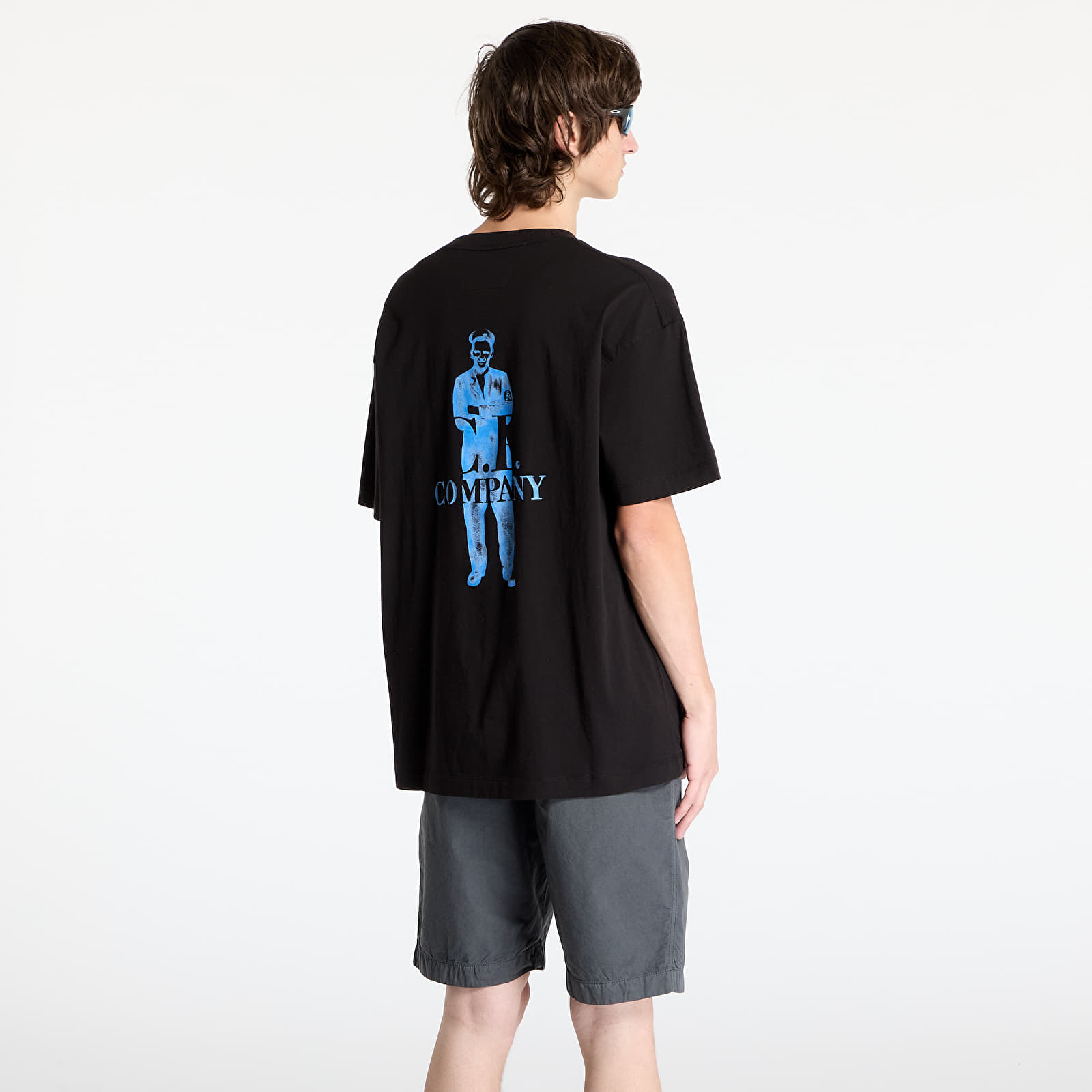 Футболки C.P. Company 30/1 Jersey Graphic Logo T-Shirt Black