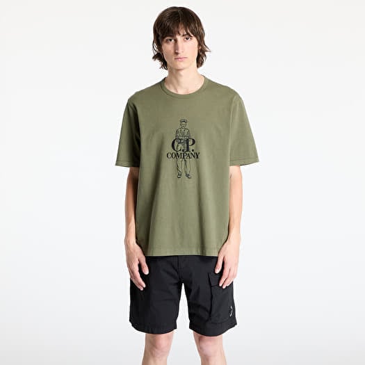 T-särk C.P. Company 1020 Jersey Logo T-Shirt Thyme Green