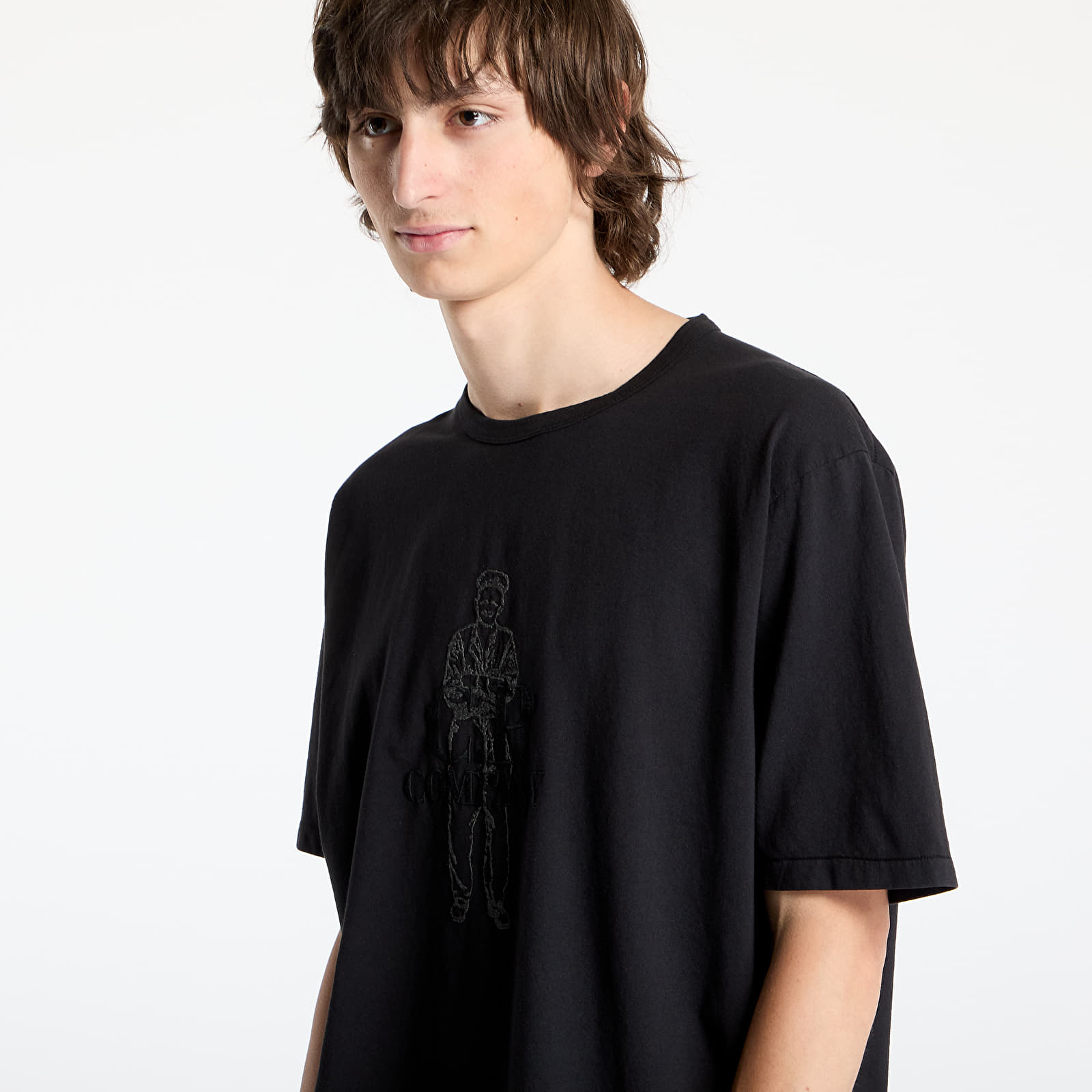 T-krekli C.P. Company 1020 Jersey Logo T-Shirt Black