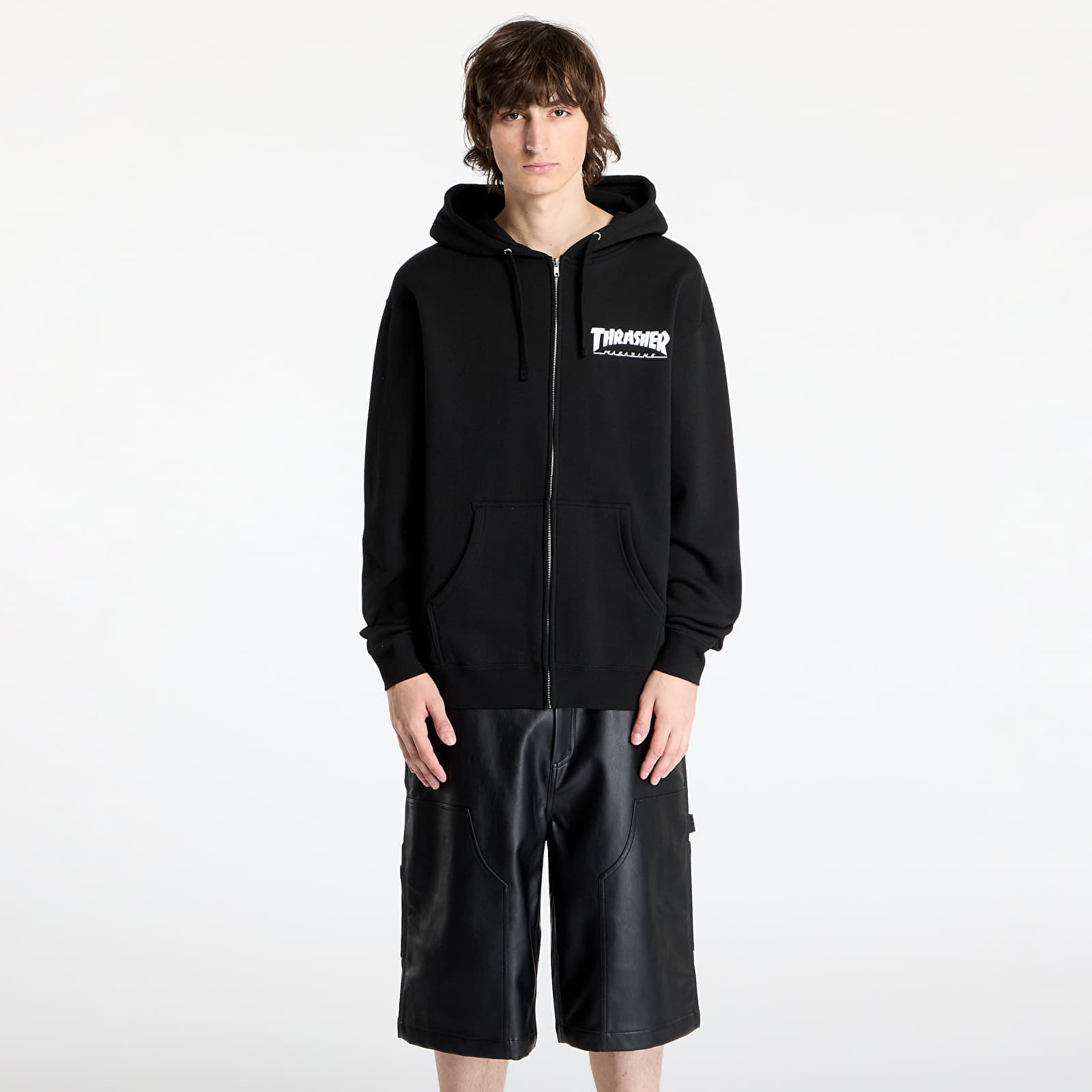 Sweatshirt Thrasher Magazine Logo Zip Hood Black XXL