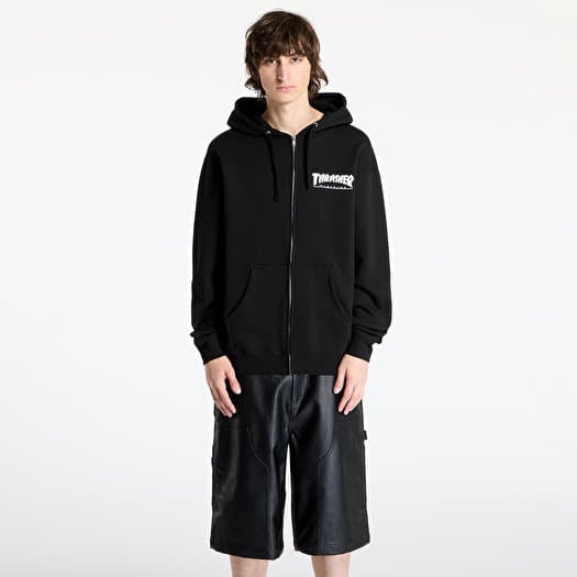 Thrasher Magazine Logo Zip Hood Black