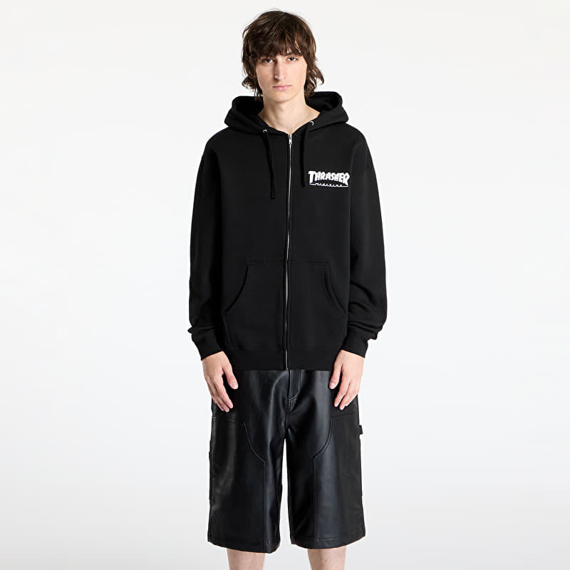 Felpa Thrasher Magazine Logo Zip Hood Black