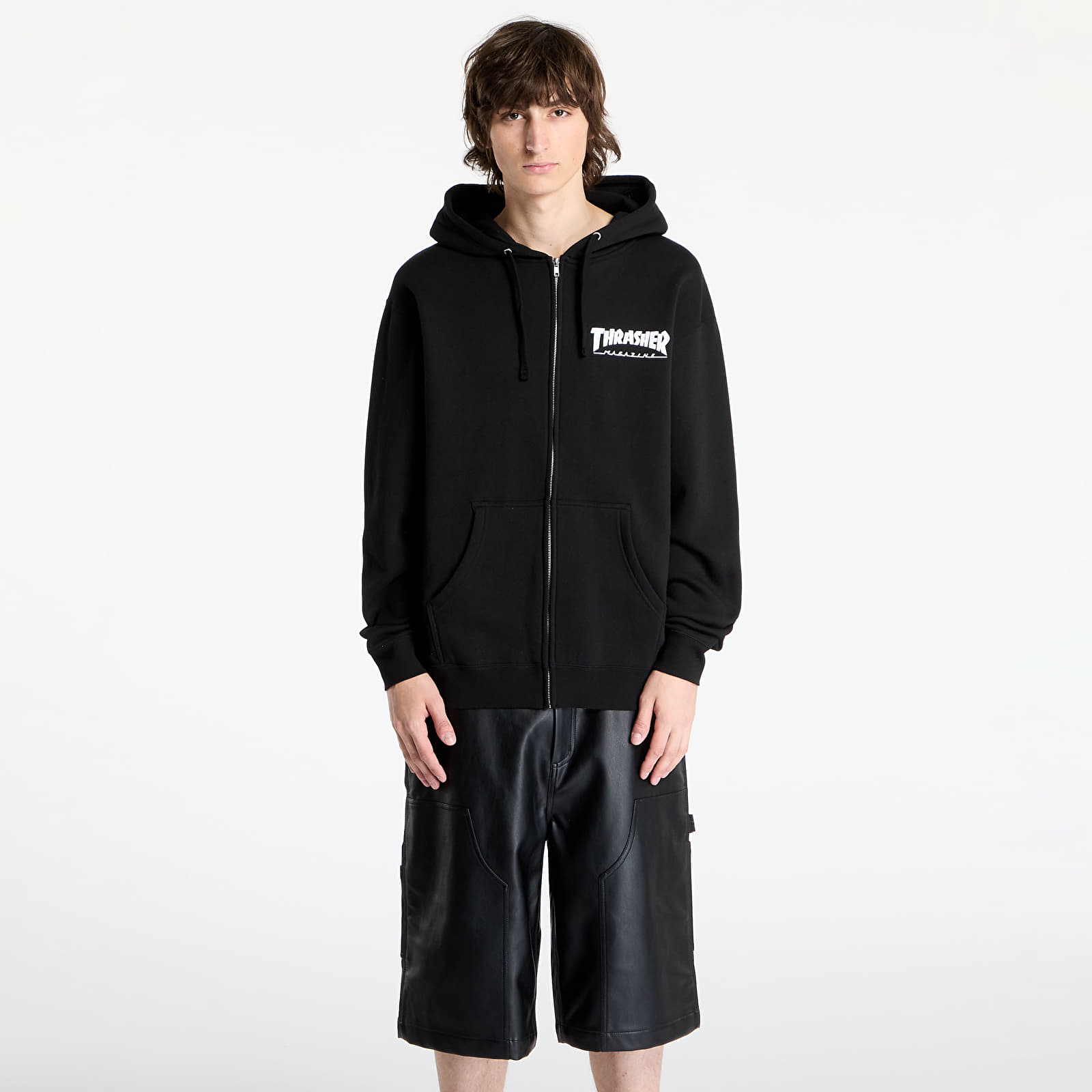 Verryttelypaidat Thrasher Magazine Logo Zip Hood Black