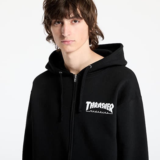 Hoodies and sweatshirts Thrasher Magazine Logo Zip Hood Black