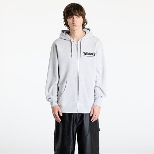 Thrasher Magazine Logo Zip Hoody Melange Grey