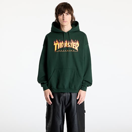 Thrasher Flame Logo Hoodie Forest Green